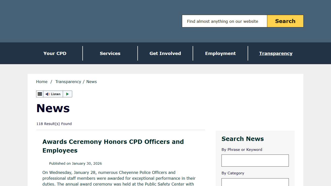 News – Cheyenne Police Department